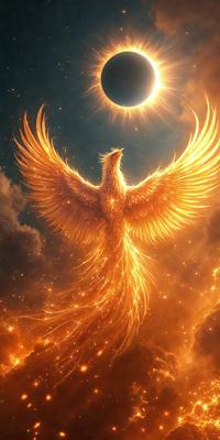 The primary subject of the image is a bird, specifically a peacock, with its wings spread wide. The bird is the main focus of the image, and it appears to be in a brightly lit environment. The setting is a cloudy sky, which adds to the overall atmosphere of the scene. The visual style of the image is a combination of photo and digital art, creating a unique and eye-catching representation of the peacock. The colors in the image are predominantly warm and vibrant, with the peacock's feathers and the cloudy sky creating a lively and dynamic mood.